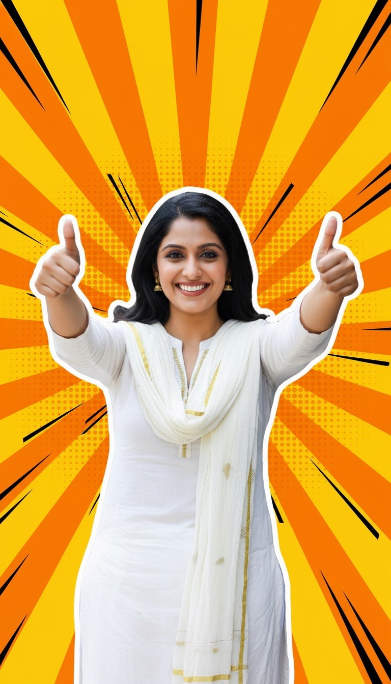 Triumphant Double Thumbs Up Thumbnail - AI transformation template example