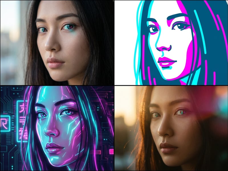A grid of the same idea rendered across 20+ AI models for variety